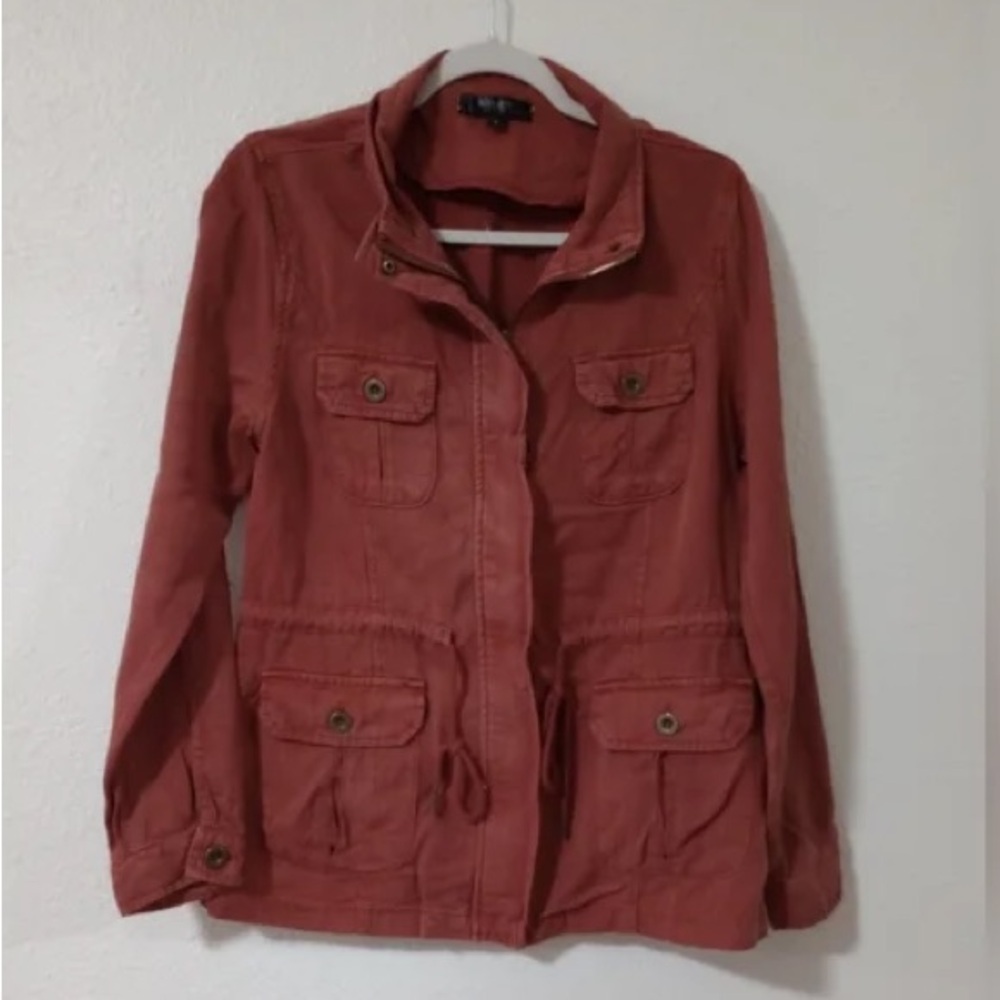 Black Label C’est Toi Orange Utility Jacket Lightweight Safari Style